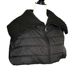 Kyodan black puffer capelet, NWT